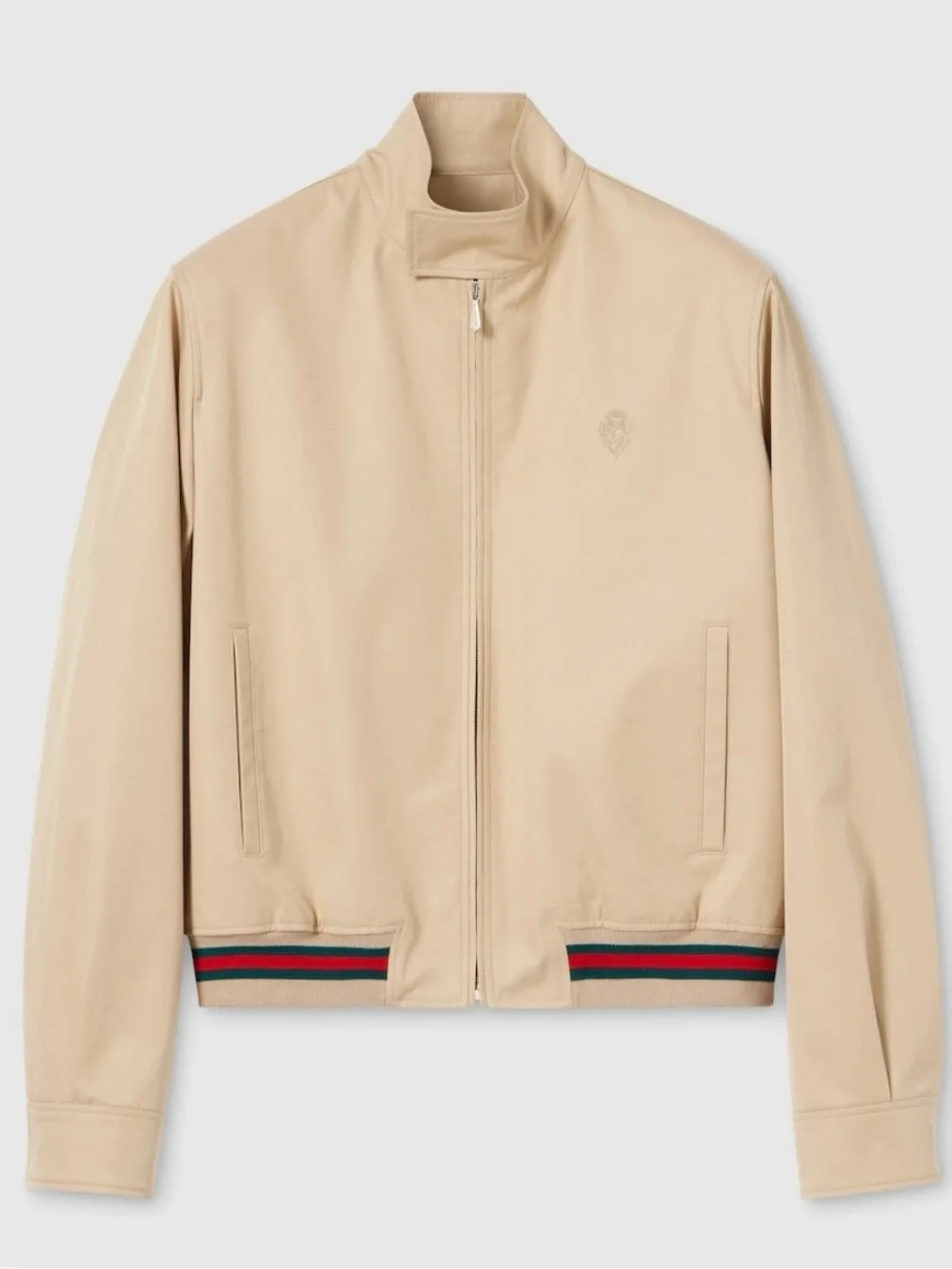 Gucci Beige Zip-Front Lightweight Jacket and pants set with Signature Web Trim